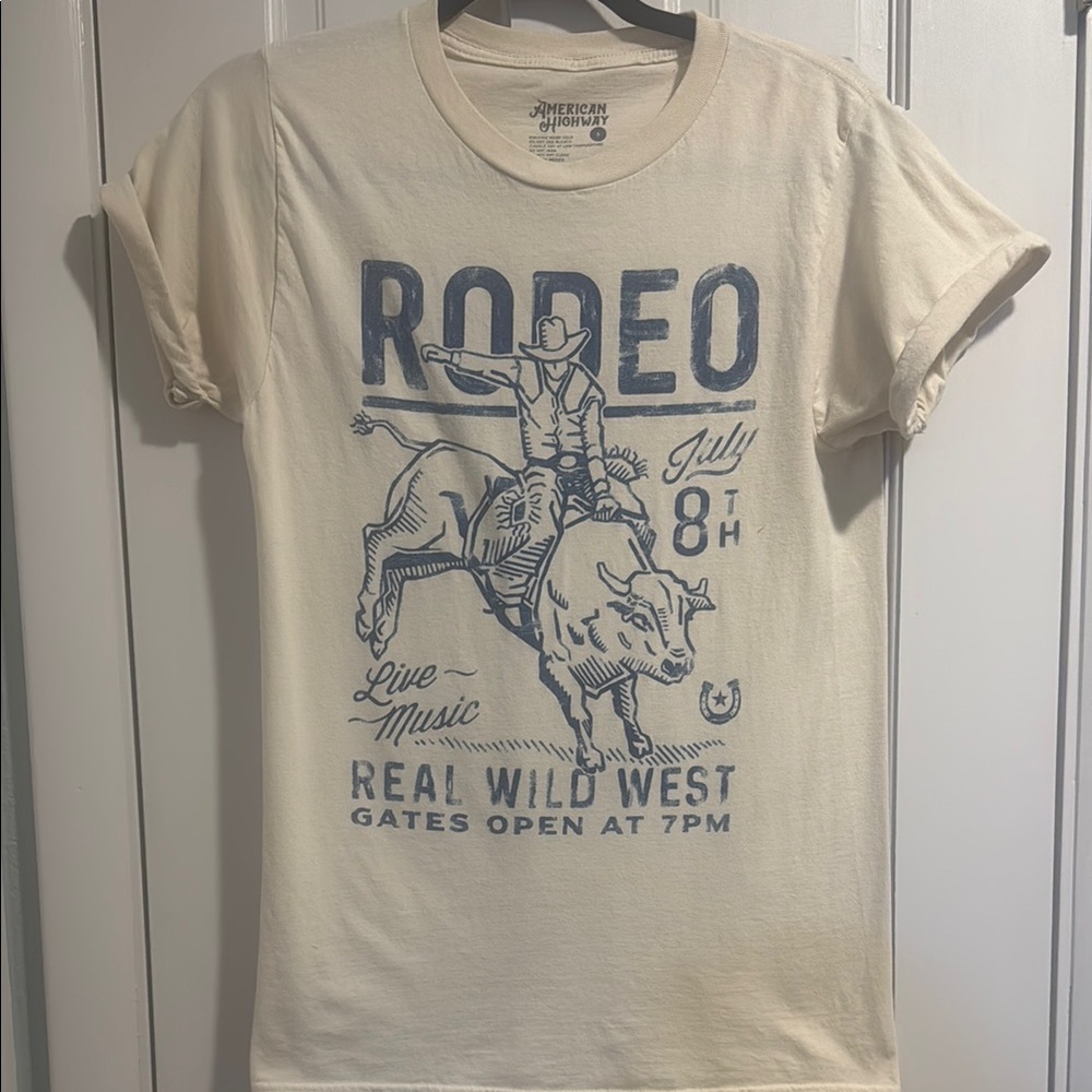 American Apparel Cream Rodeo Graphic Tee